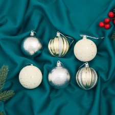 Set of balls plastic D-6 cm, 6 pcs 