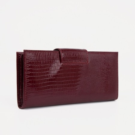 Women's wallet on a magnet, burgundy color-1
