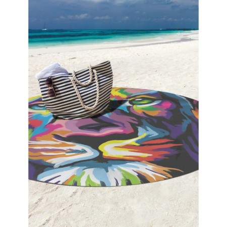 Pareo and beach rug "Leo in bright colors", d = 150 cm-1