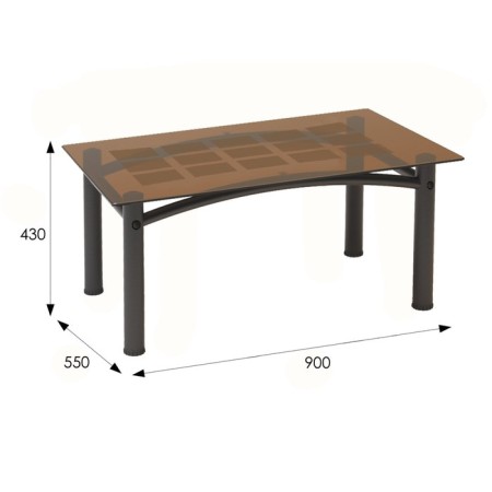 Table Robert 3M, 900x550x430. Black/ Tonir. glass-1