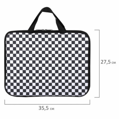 Lightning folder with handles Brauberg A4, 1 department, polyester, 20 mm, "Black and White", 272172-6