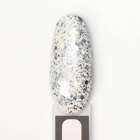 Nail varnish gel, Glitter Flash, 3 phase, 8ml, Led/UV, Transparent/silver color (01)-7