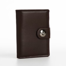Male purse on a magnet, department for bills, for maps, for coins, brown color