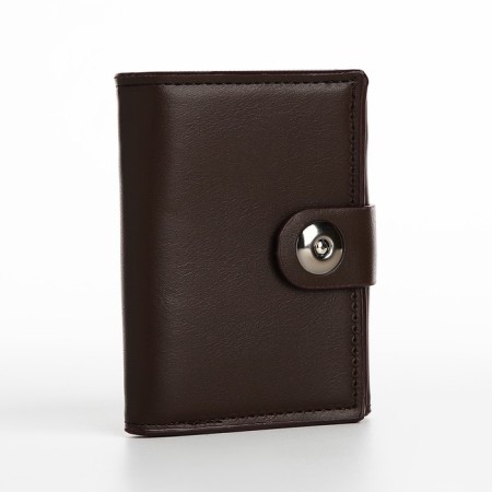 Male purse on a magnet, department for bills, for maps, for coins, brown color