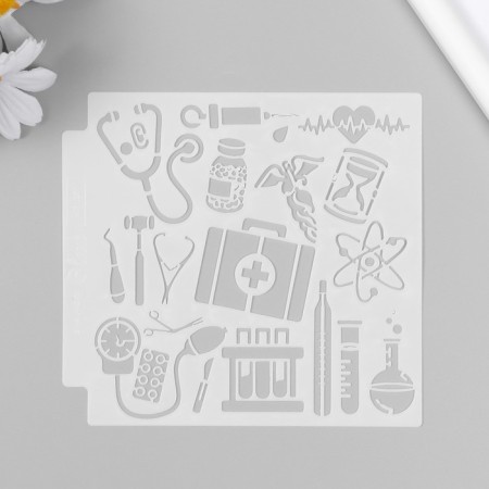 Plastic stencil "Medicine" 13x13 cm-3