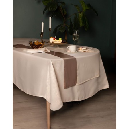 Tablecloth, size 160x160 cm, beige color