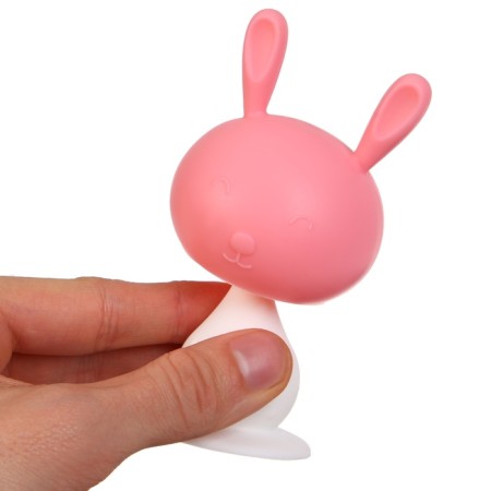 Silicone “Bunny” teething, with a rattle, pink color, in the case, crumb me-2