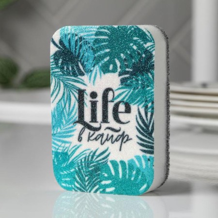 Foam sponge "Life in high" 9x6 cm
