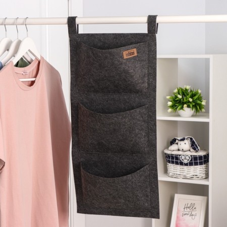 Organizer for storing the suspended Classic, 3 pockets, 31 × 67 cm, color gray mix-8
