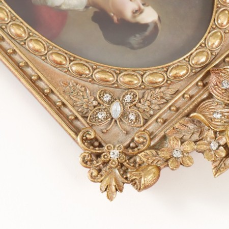 Photo frame Polystone 10x15 cm "Royal flowers" gold 22.5x14.5x3 cm-2