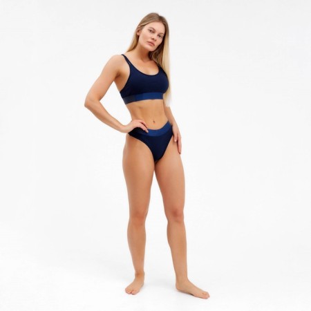 Female set (top with thin straps, panties), color dark blue mix, size 46-48-10