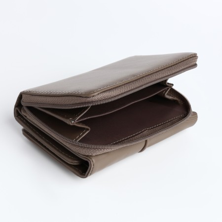 Women's wallet on the button, khaki color-2