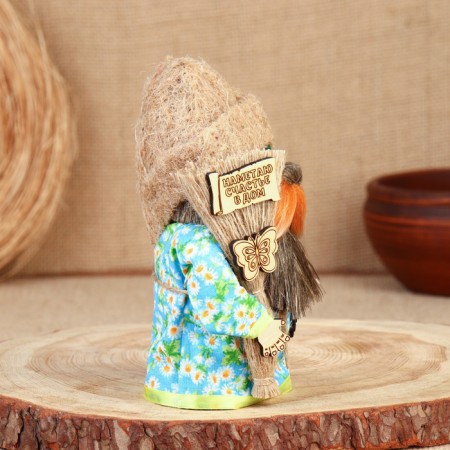 Brownie amulet with a broom, 15-16 cm-1