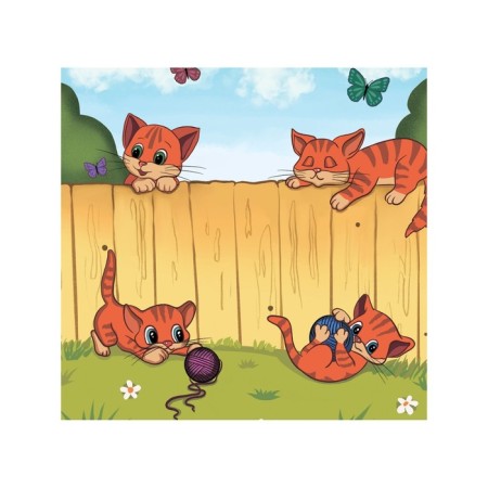 Organizer in a bath on suction cups “playful kittens”, for storing toys and trifles, size 33x39 cm-1