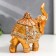Polystone box "Golden Elephant in the Mirror Popone" 15x13.7x6.5 cm