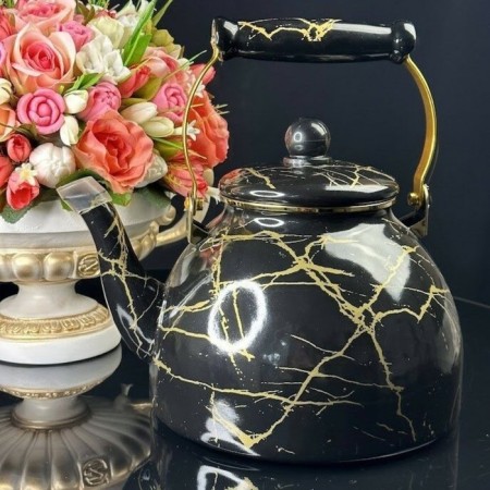 Lenardi kettle "Black marble", 4 l