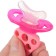 Silicone teether "for the front teeth", pink, with a cap, crumb I