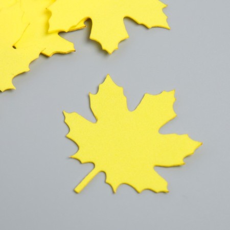 The workpiece of Foamiran "Mine Leaf" 4,5x4.5 cm, thickness. 1mm, set 10 pcs, yellow mix