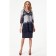 Female dress, size 42, blue, white color