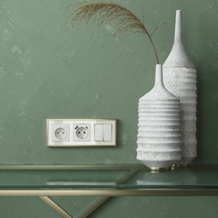 Frame W0032851, 3 Baguette sockets, Ivory-3