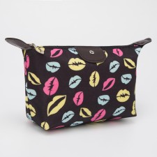 Cosmetic bag with lightning, black color