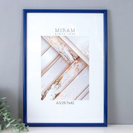 Photo frame plastic "Mira" 29.7x42 cm, (A3) Blue (plastic screen)