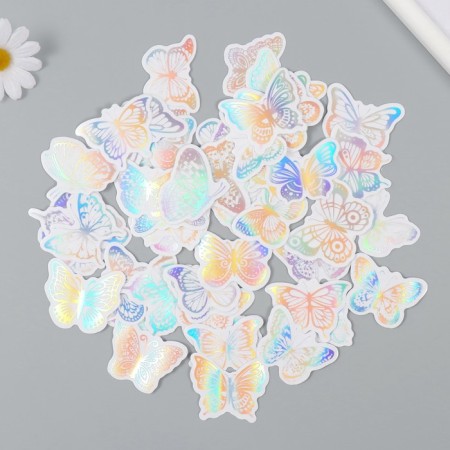Plastic sticker "Holography. Butterflies" set 38 pcs 13x11.5x0.5 cm-1