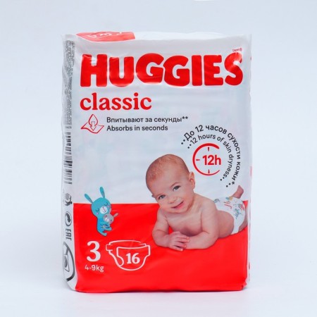 Huggies Classic (4-9 kg), 16 pcs