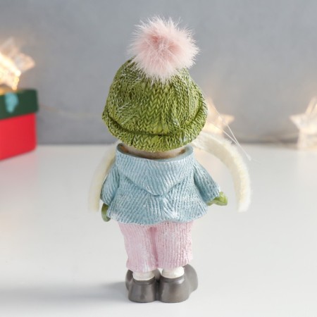 Souvenir Polystone Suspension "Boy in a green hat and blue jacket" 6.5x5x13 cm-2