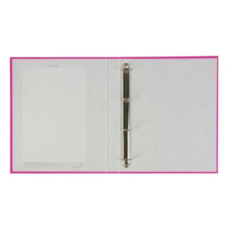Folder on 4 rings A4, Erichkrause Neon, 35 mm, 1750 microns, laminated, solid cover, pink-1