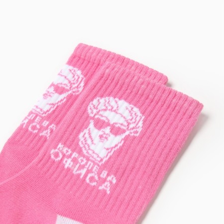 Women's socks "Queen", pink color, size 36-40 (23-25 ​​cm)-1