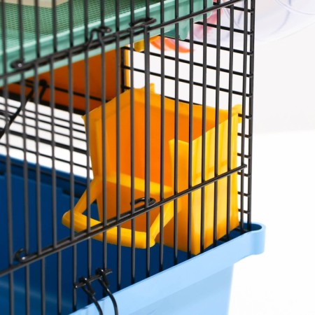 A cage for rodents, two -tier, with a shelf, a house and a ball, 28 x 24.5 x 31 cm, mix-6