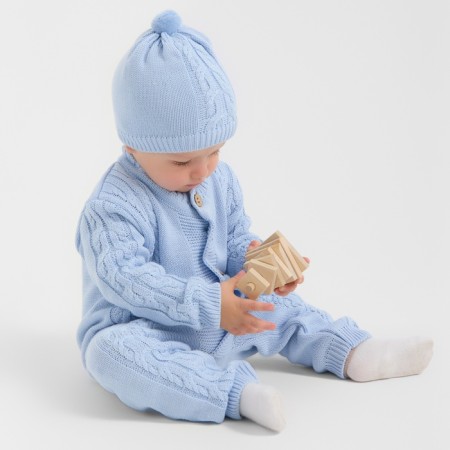 Cupid for children with a hat knitted minaku, height 86-92, blue color-4