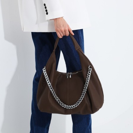 Load bag with lightning, external pocket, brown color-8