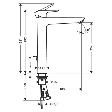 Hansgrohe Talis E 71716000, 240 mm shell mixer, with the bottom valve-1