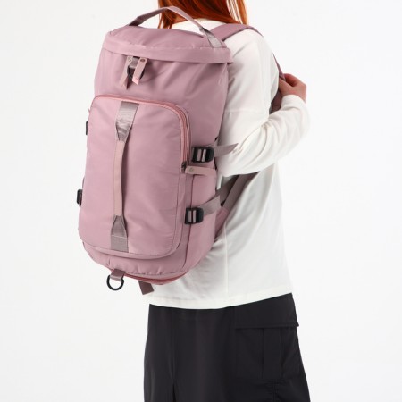 A backpack-samka with a zipper, 4 outer pockets, shoe detachment, pink color-6