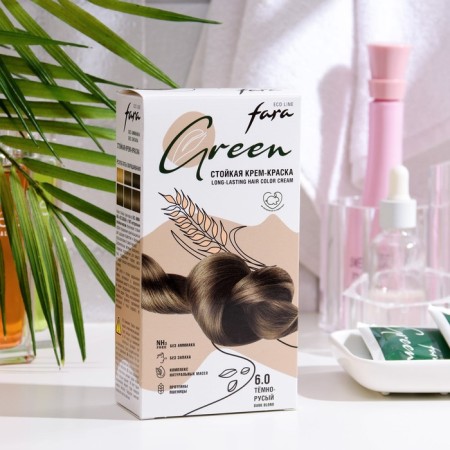 Hair dye fara eco line Green 6.0 dark cornflower, 125 g