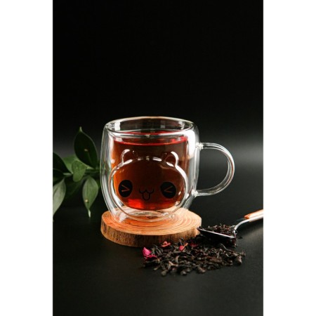 Glass mug with double walls "Panda", 300 ml-1