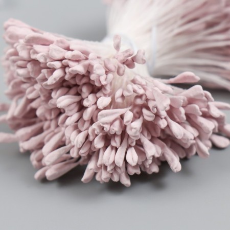 Stamens for flowers "gray-pink" set 360 pcs length 6 cm-2