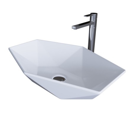 Grossman GR-3030 sink, hexagonal, 640 x 415 mm, white