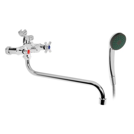 Mixer for the Bath "Soyuzkran" 566-236, two-wound, shower set, pour 35cm, zinc, chrome