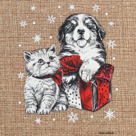 A bag of thermonacle "Friends", 13 x18 cm +/- 1.5 cm, New Year-3