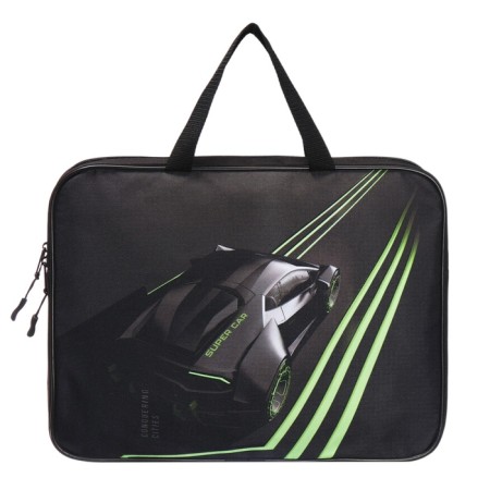 Folder with handles Textile A4, 370 x 280 x 60 mm, Stavia "Super Car"