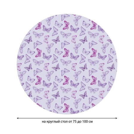 The tablecloth “Summer butterflies”, round, oxford, elastic band, size 120x120 cm, diameter 75-100 cm-1