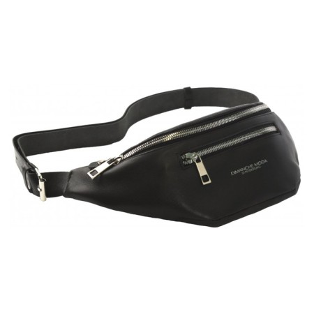 Waist bag, 2 lightning departments, adjustable belt, black color