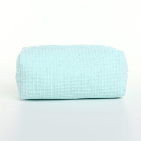 Cosmetic bag at the zipper textura, turquoise color-4