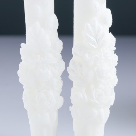 Set of wedding candles "Romance with rings", white, parental couple-1