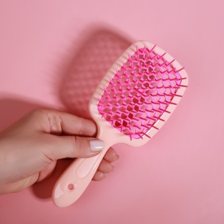 The comb massage, wide, ventilated, 8.5 × 20.5 cm, PVC box, pink/peach color-6