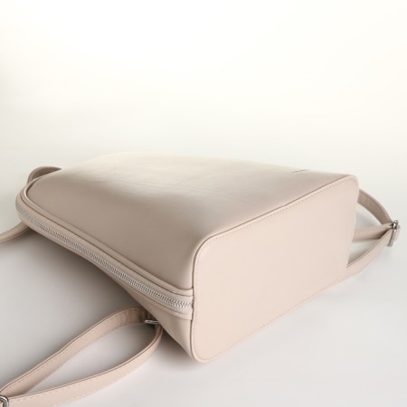 City backpack of artificial leather with lightning, beige color-2