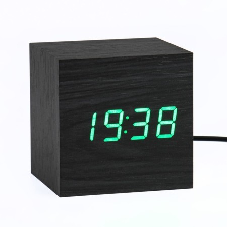 Clock - an alarm clock electronic "digit" with a thermometer, wooden, 6.5 cm, aaa, USB-1